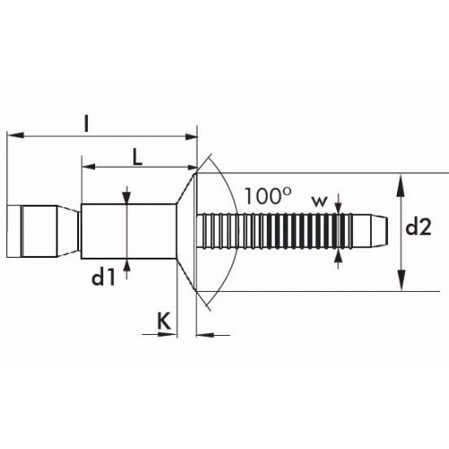 REMACHE ESTRUCTURAL BRALO ACERO / ACERO CABEZA AVELLANADA